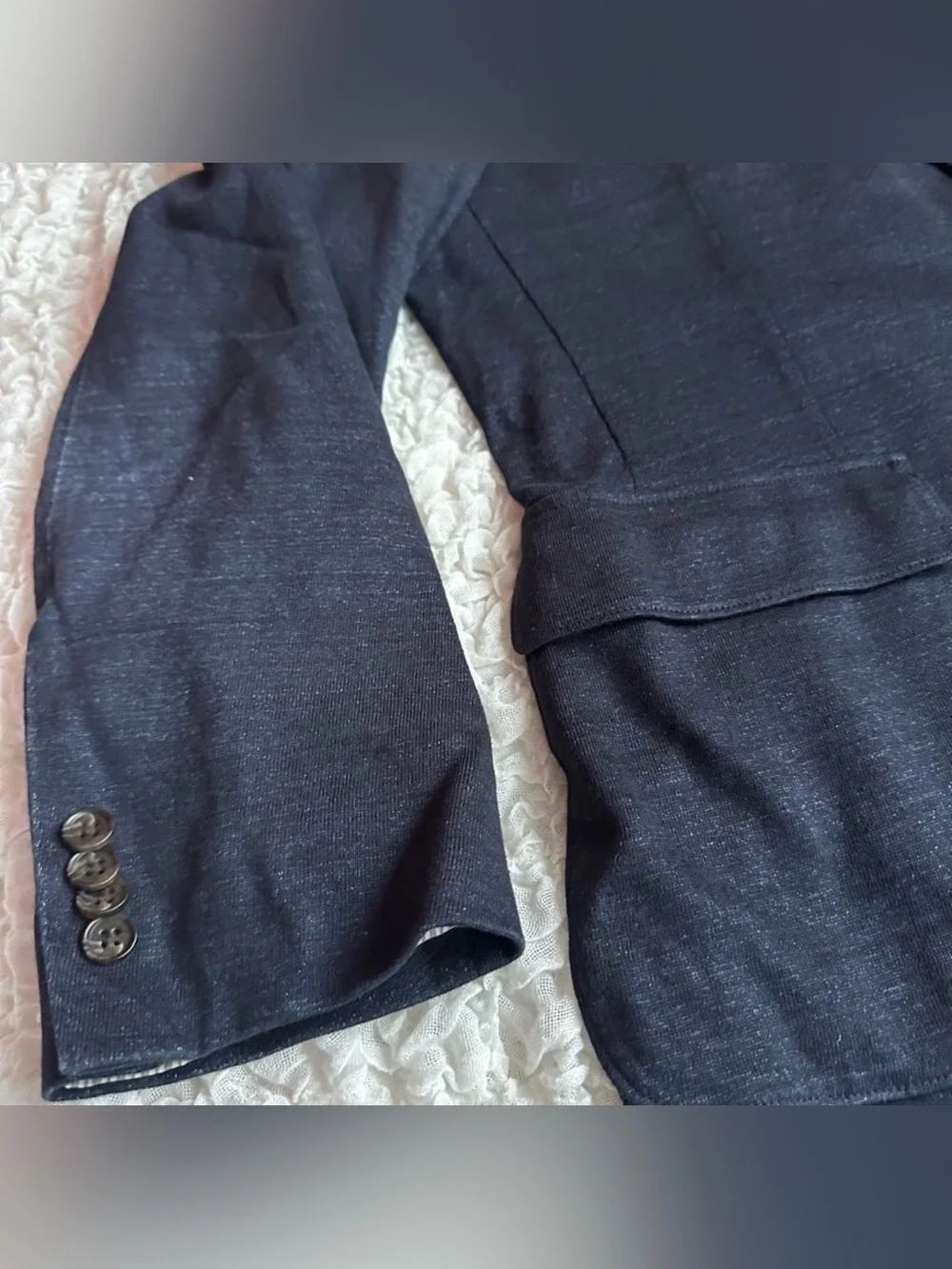Flynt Spicoli Linen Blend Unstructured Navy Sport Coat Mens 46R